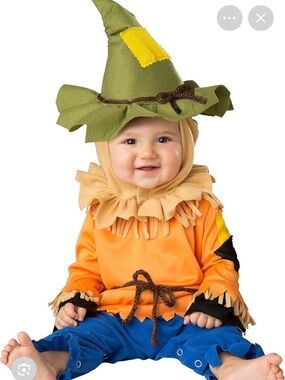 Silly Scarecrow Baby Costume - Orange & Green